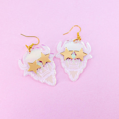 Buffalo Earrings - Starry Eye Earrings with Bison