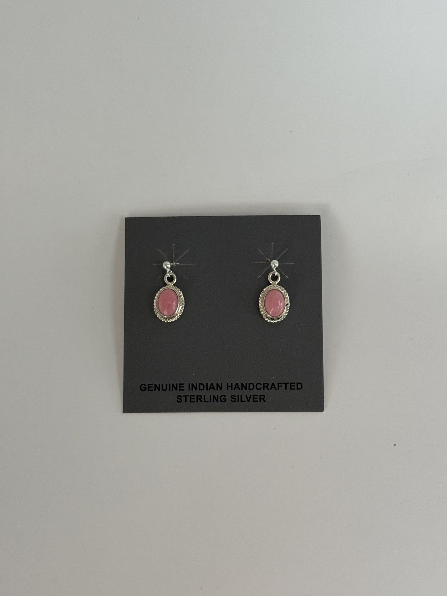 Pink Conch & Sterling Silver Earrings