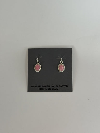 Pink Conch & Sterling Silver Earrings