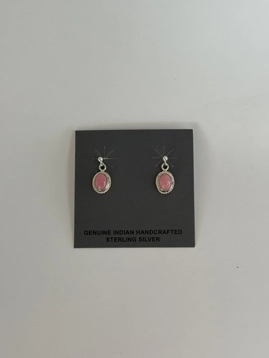Pink Conch & Sterling Silver Earrings