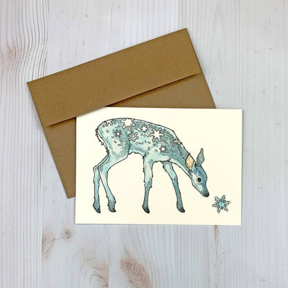 Snow Deer -5x7" Notecard