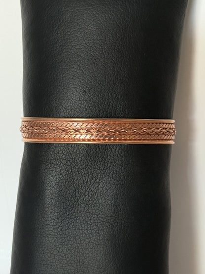 Copper Cuff Braided Bracelet