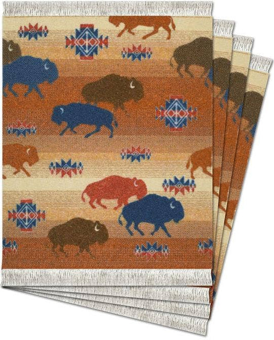 4 Pc CoasterRug Set Pendleton Prairie Rush Hour