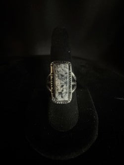 White Buffalo/Sterling Silver Ring (Size 10)