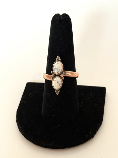 Magnesite & Copper Ring - Size 8 1/2