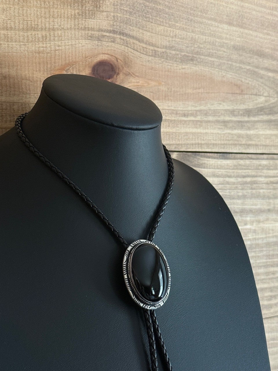 Onyx/Sterling Silver Bolo Tie