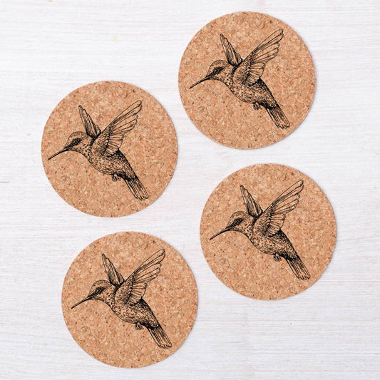 Hummingbird Cork Coasters