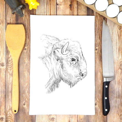 Buffalo Dish Towel | Tea Towels | Bison Head Kitchen Towel