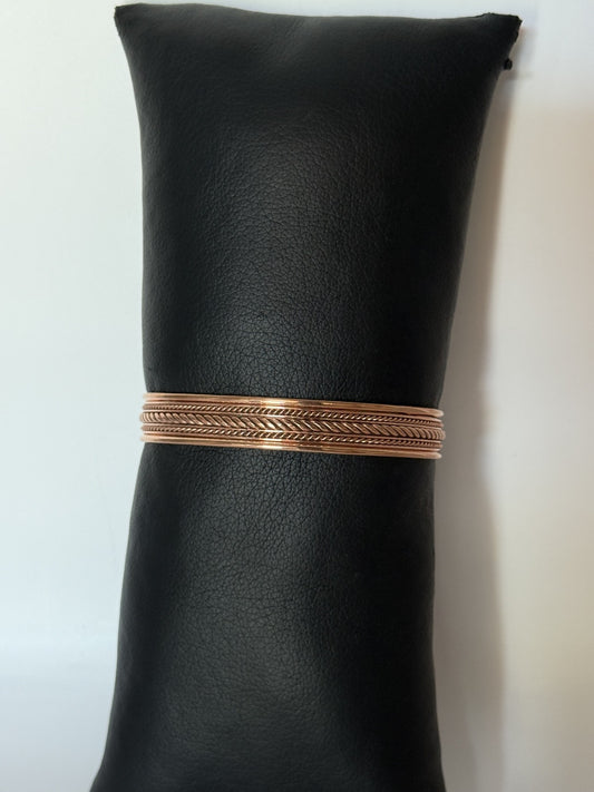 Copper Bracelet with Rope Design