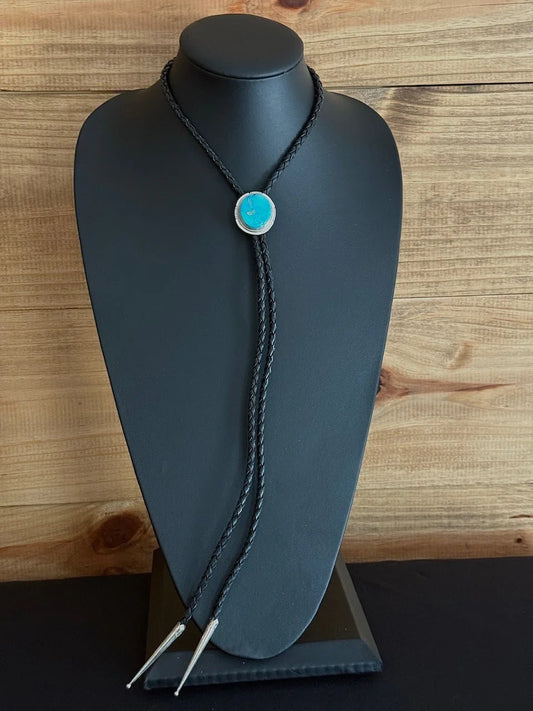 Kingman Turquoise/Sterling Silver Bolo Tie
