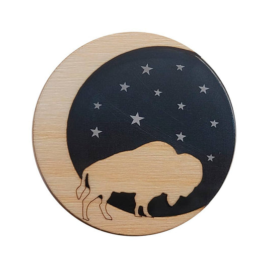 Bison Magnet, Buffalo Magnet, Handcrafted wood and acrylic