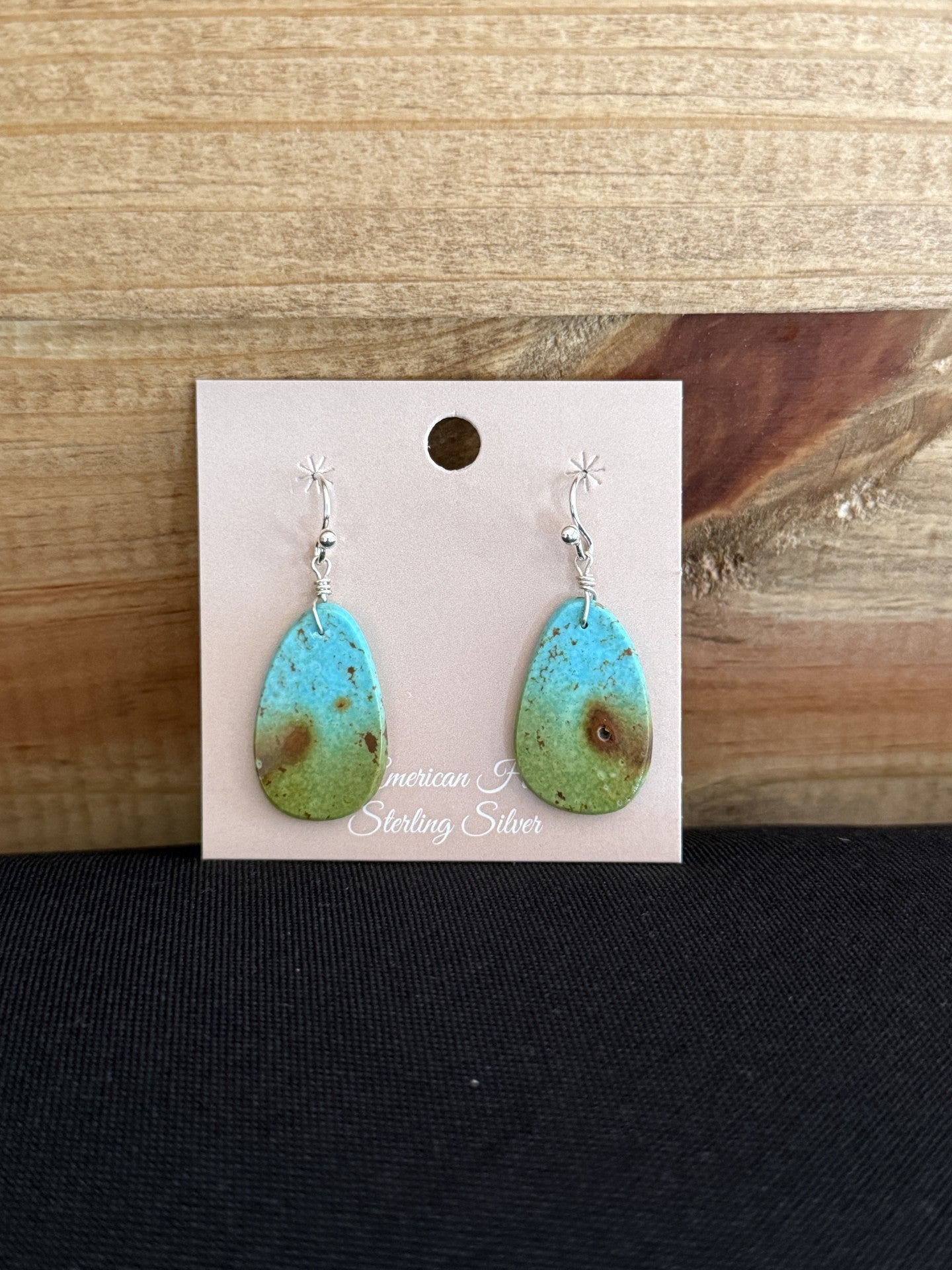 Turquoise & Sterling Silver Slab Dangle Earrings