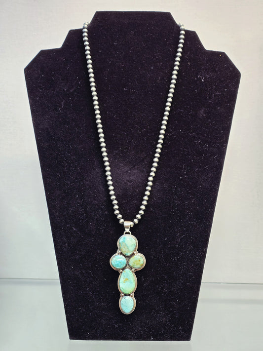 Kingman Cross w/Navajo Pearls