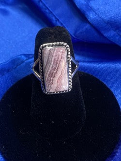 Rhodochrosite & Sterling Silve Ring