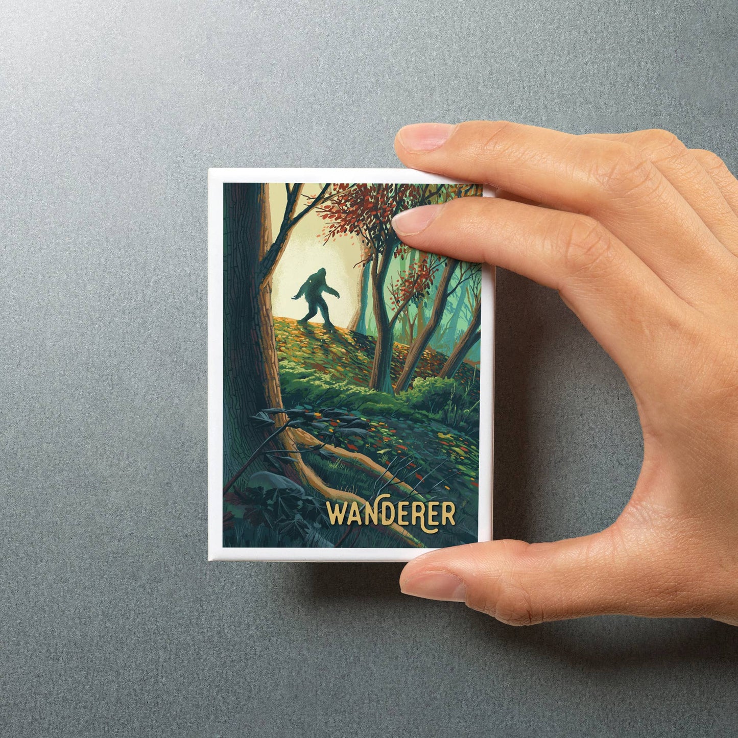 Wanderer, Bigfoot in Forest, Fall: Magnet