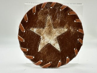 Cowhide Coasters - Western Motif