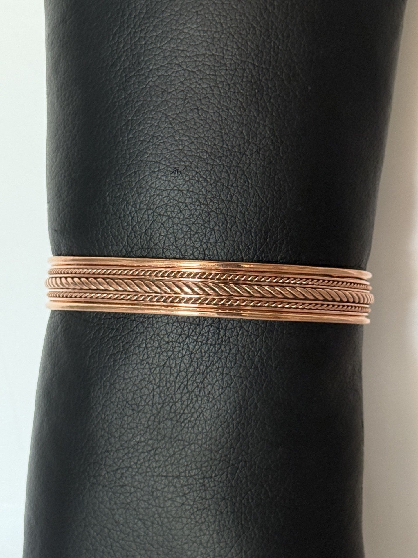 Copper Bracelet with Rope Design