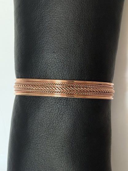 Copper Bracelet with Rope Design