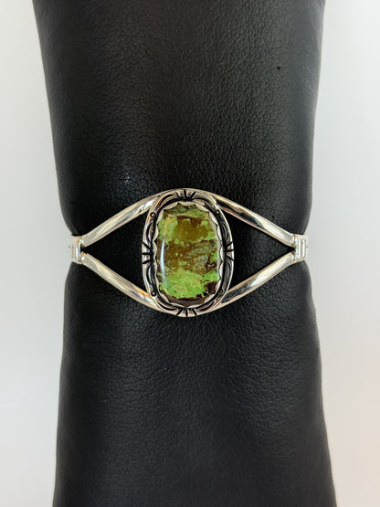Gaspeite & Sterling Silver Bracelet