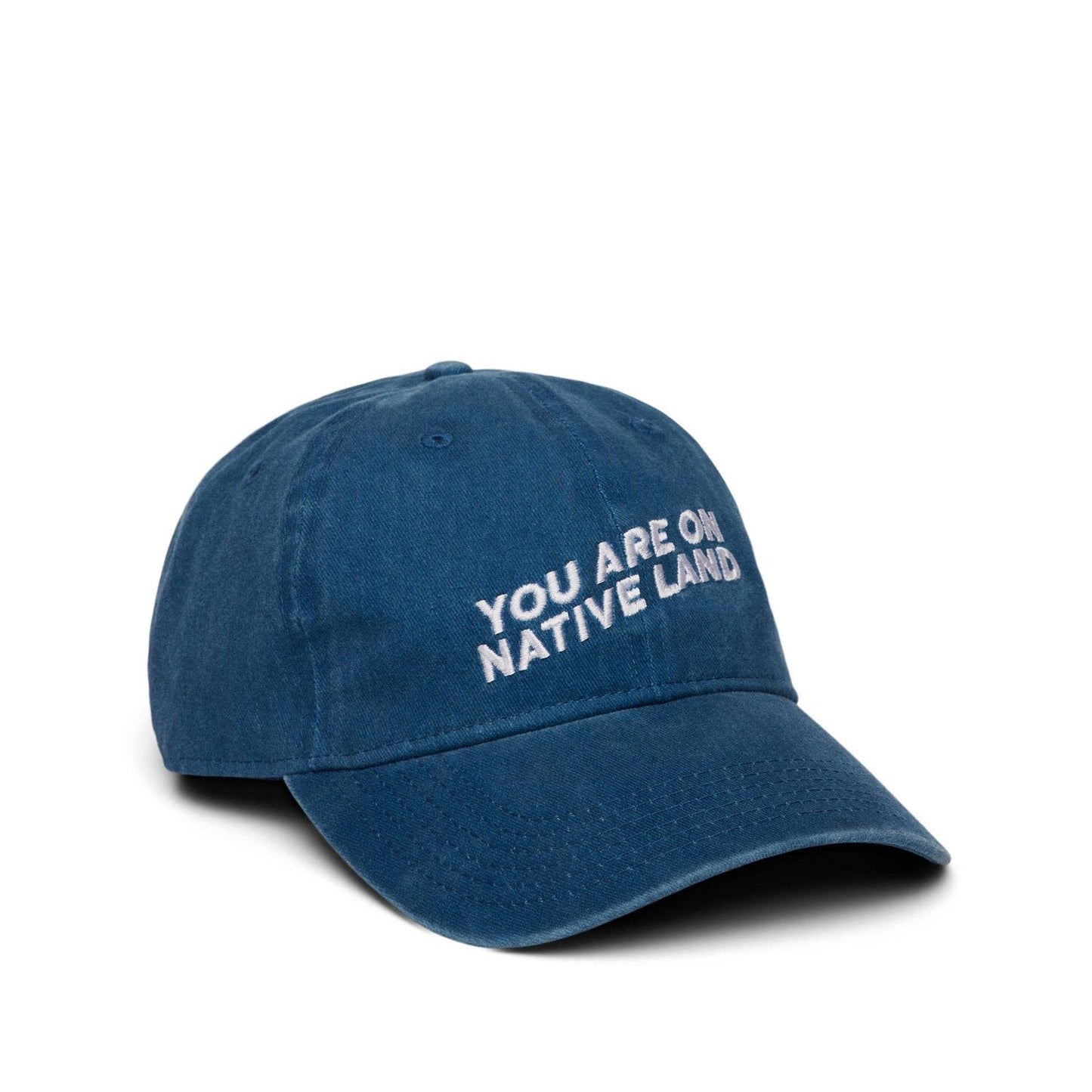 'YOU ARE ON NATIVE LAND' DAD CAP - BLUE
