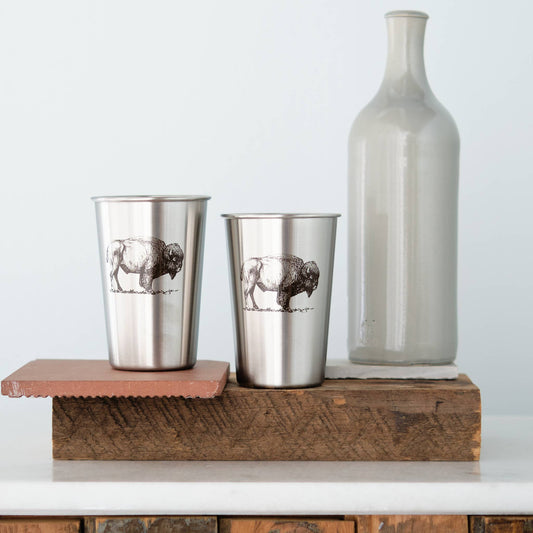 Bison Stainless Steel Pint Glass