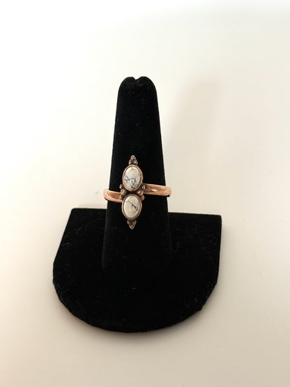 Magnesite & Copper Ring - Size 8 1/2