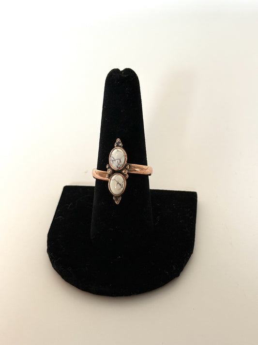 Magnesite & Copper Ring - Size 8 1/2