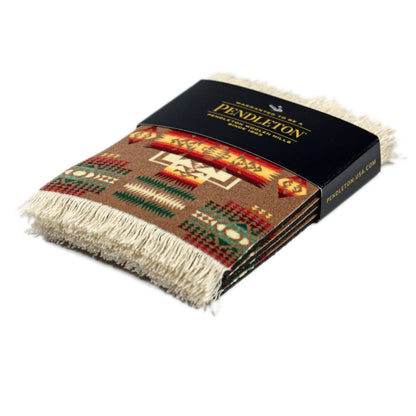 4 Pc CoasterRug Set Pendleton Chief Joseph Khaki