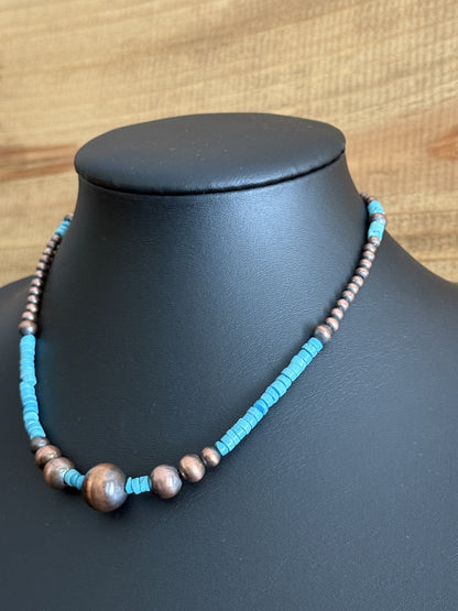 Kingman Turquoise & Copper Necklace