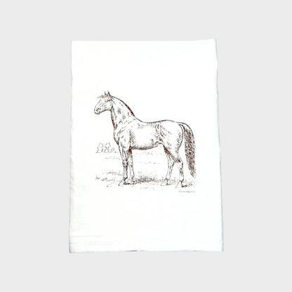Horse Kitchen Towel | Tea Towels | Flour Sack Dish Towels: Black