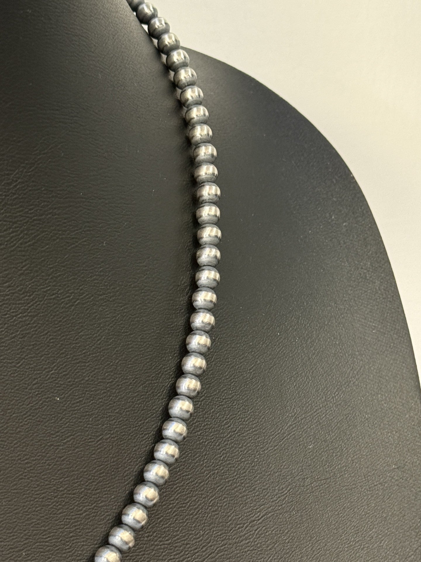 Navajo Pearl Sterling Silver Beaded Necklace - 5mm 20"
