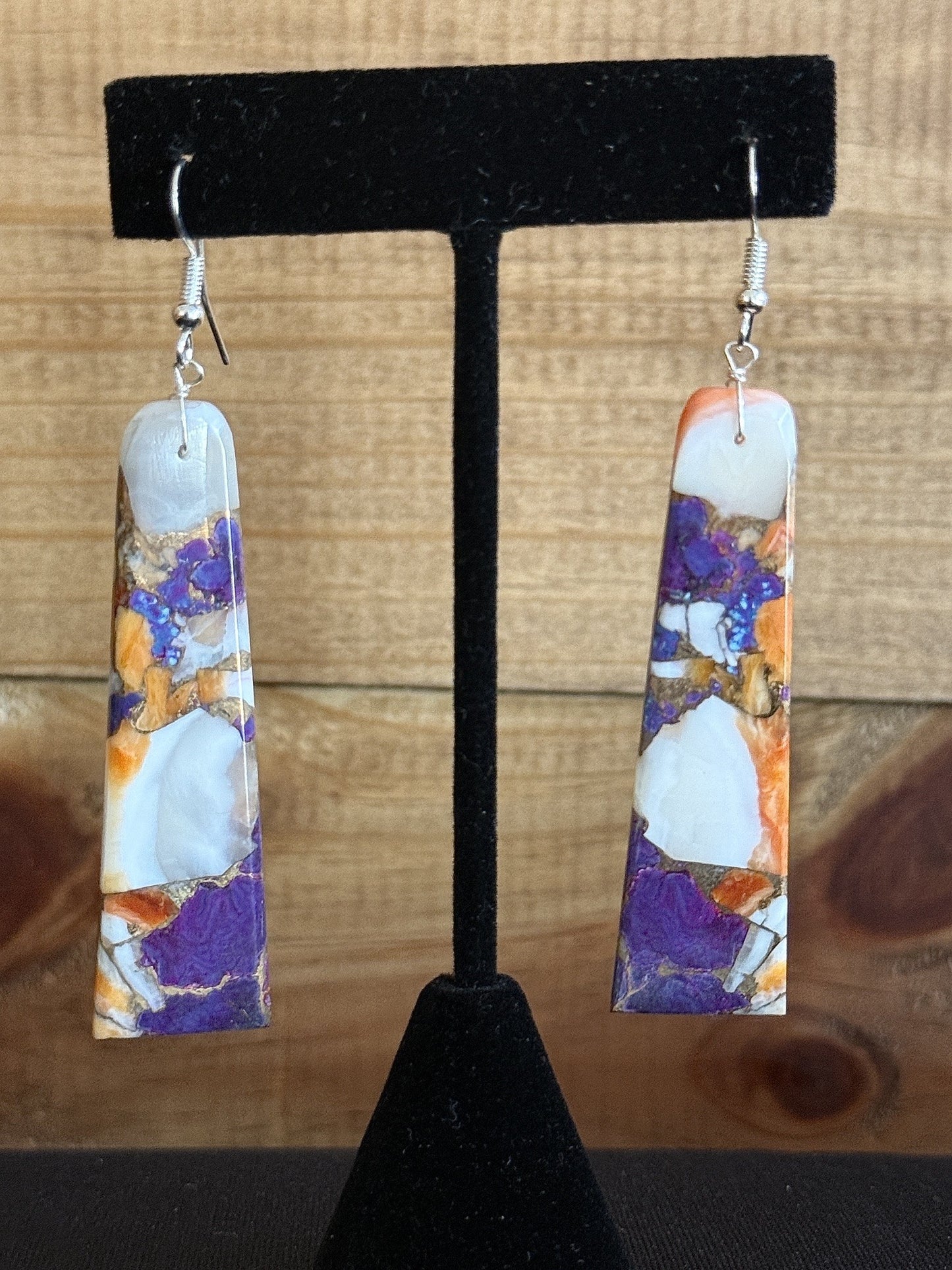 Purple Dahlia Sterling Silver Dandle Earrings
