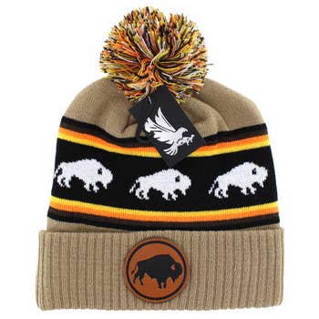 BUFFALO , POM BEANIE: Khaki