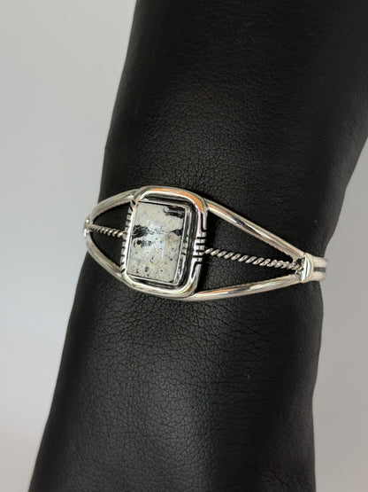 White Buffalo & Sterling Silver Cuff Bracelet