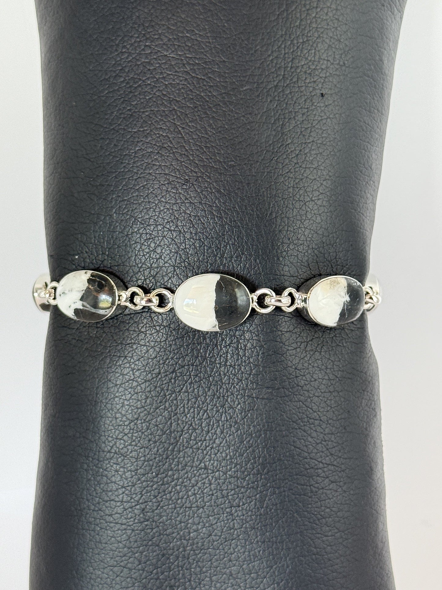 White Buffalo & Sterling Silver Bracelet