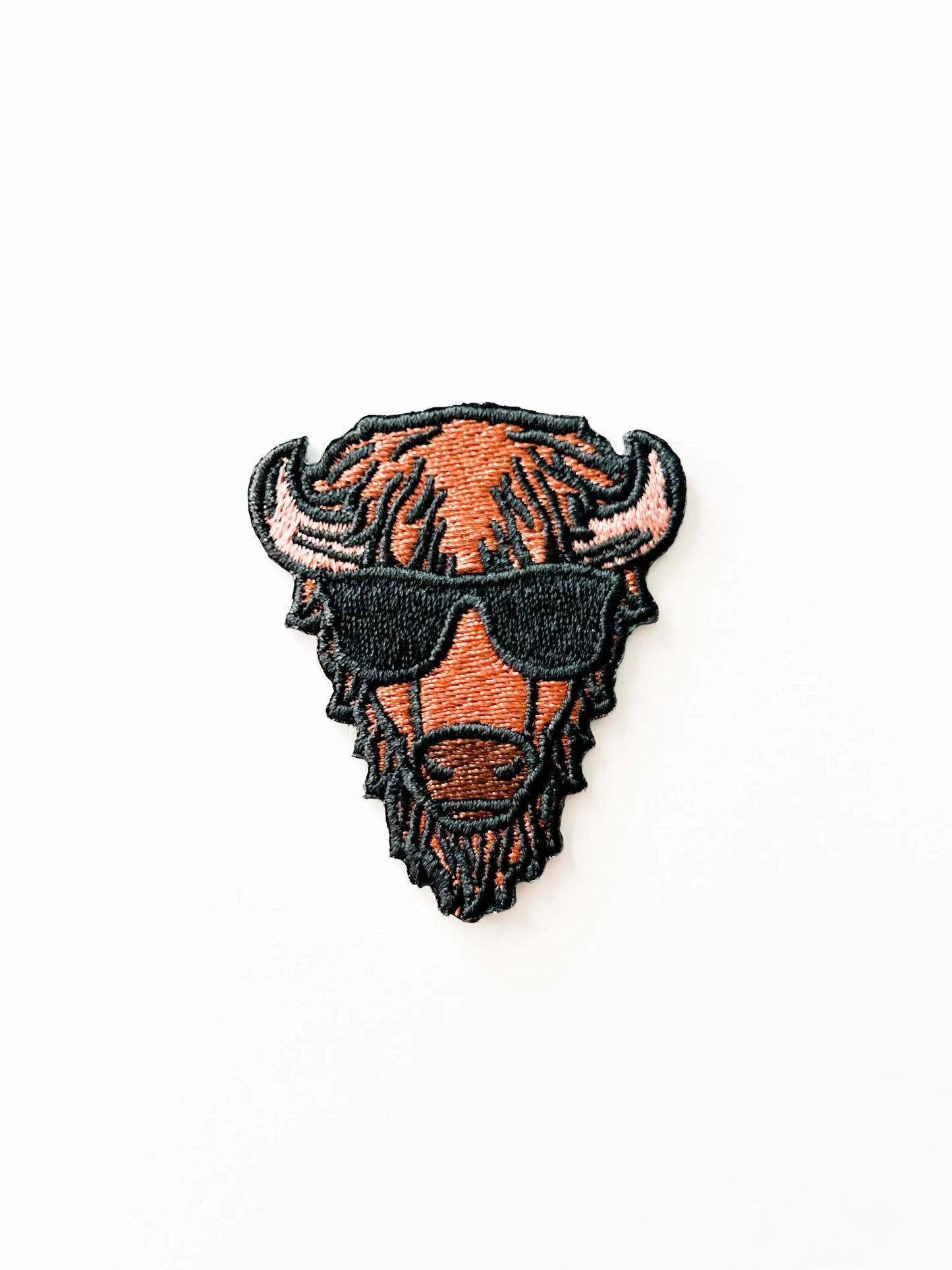 Buffalo Iron On Patch | Bison with Sunglasses Iron-On Patch