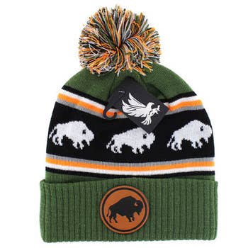 BUFFALO , POM BEANIE: Khaki