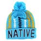 NATIVE BUFFALO , POM BEANIE: Black
