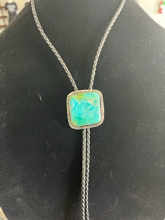 Silver and Turquoise Bolo Tie