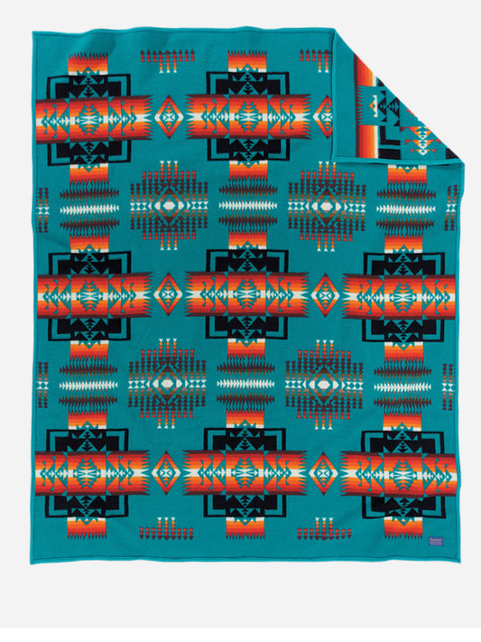 Pendleton Chief Joseph crib blanket turquoise