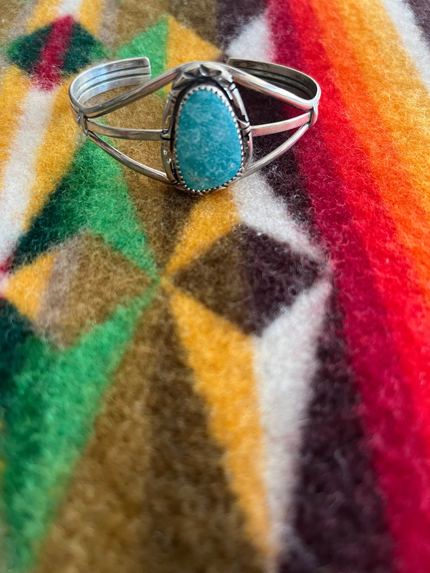 Silver and Turquoise Cuff