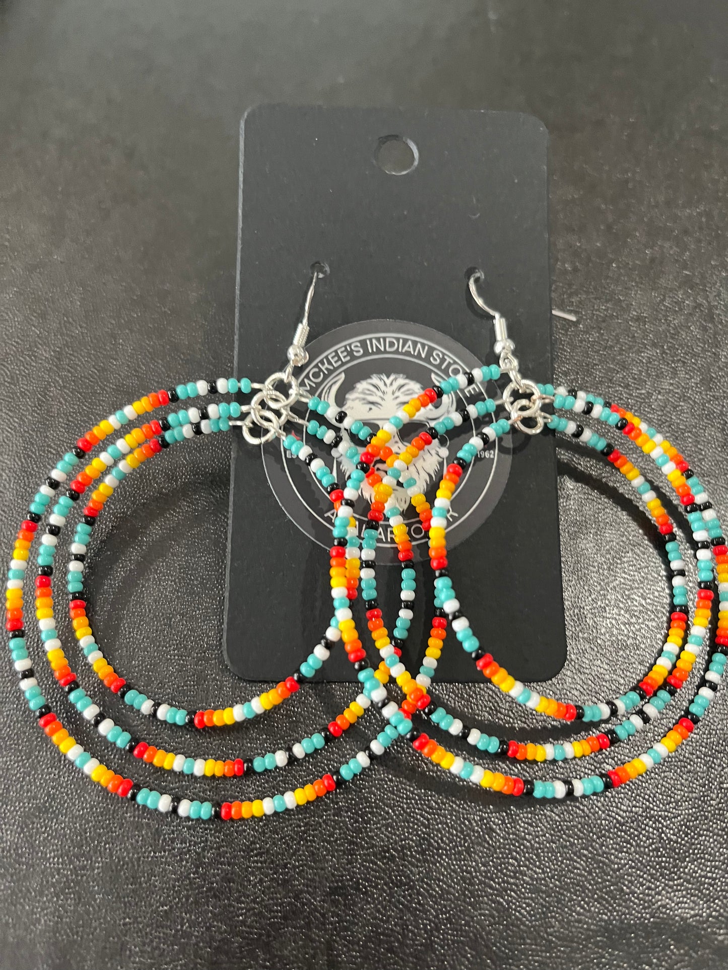 Triple Hoop Beaded Earrings