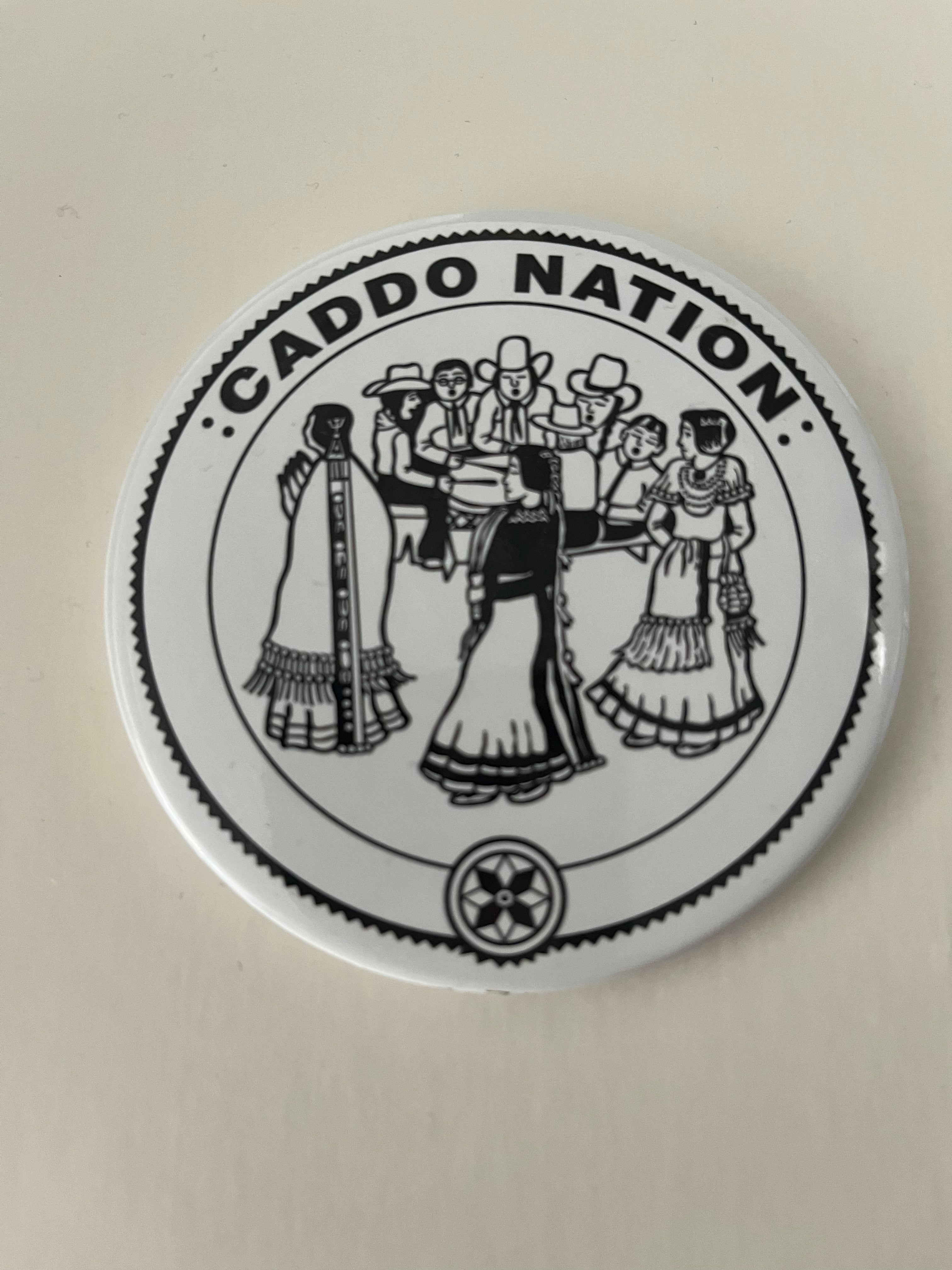 Caddo Nation Seal Magnet b&w – McKees’s Indian Store