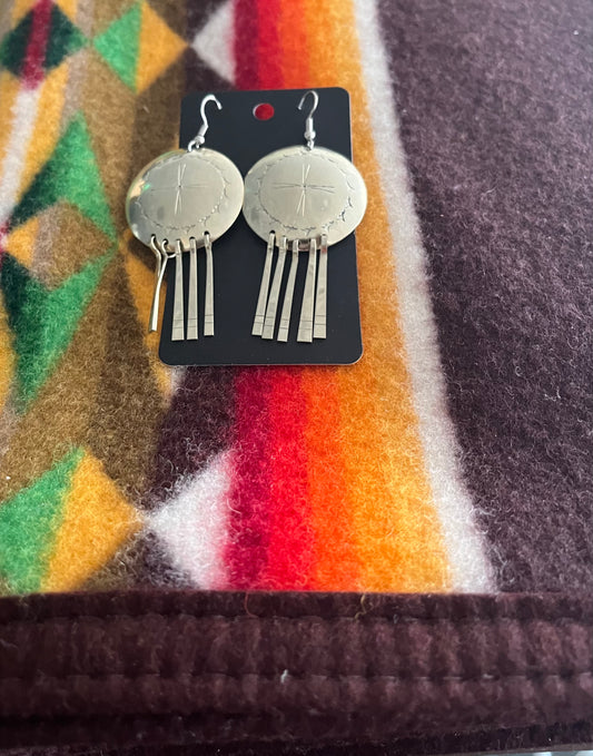 Stamped German Silver Earrings