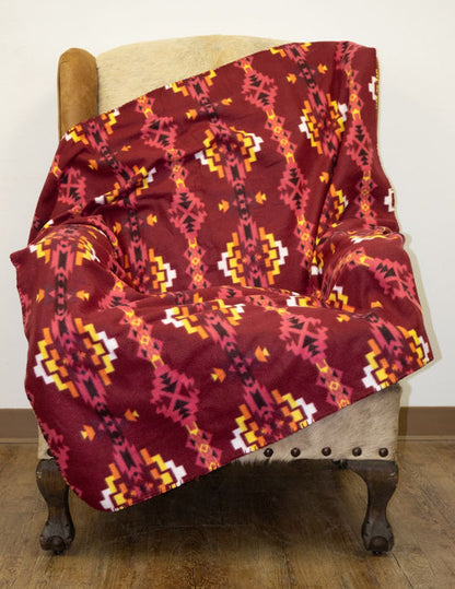 Southwest Style Polar Fleece Throw Blanket