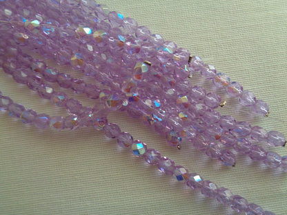 6mm Fire Polish Beads AB (Aurora Borealis)