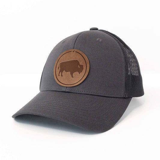 Bison Leather Patch Hat