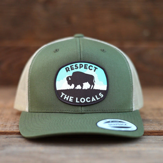 Respect The Locals Baseball Hat | Make sure your bison encounter is a safe one