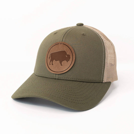 Bison Leather Patch Hat